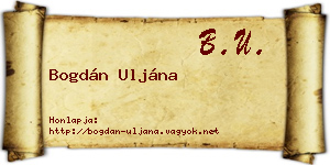 Bogdán Uljána névjegykártya